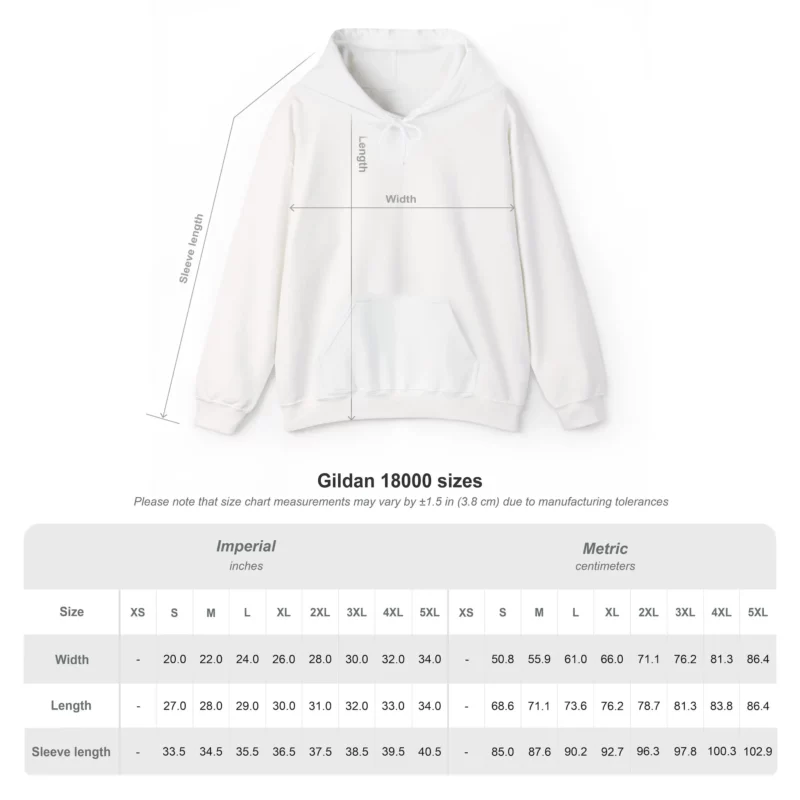Size Chart hoodie Size Chart hoodie
